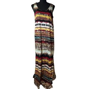 Jade By Jane Maxi Dress Women’s Size Small Southwest Aztec Boho Made in USA NWOT